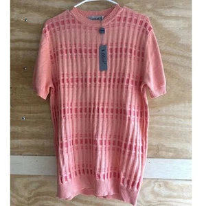 LaVane Knit Polo Sweater Peach Coral Mens Size Medium NWT - Picture 1 of 3