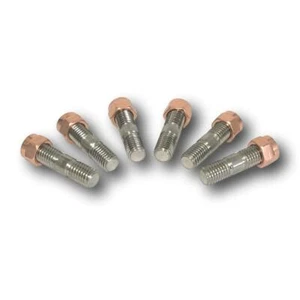 INCONEL TURBO STUD & COPPER LOCK NUT FOR DUMP PIPE SET OF 6 - M10 X 1.25 X 33MM - Picture 1 of 3