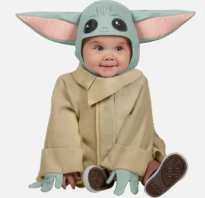 Kids Baby Yoda Costume The Mandalorian Star Wars Cosplay Halloween Fancy Dress** - Picture 1 of 16