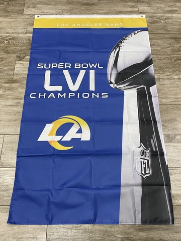 3 x 5 flag Los Angeles Rams Super Bowl LVI 56 Champions  2021 LA OBJ KUPP MVP Cover