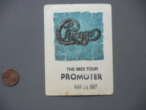 Chicago Backstage Pass Satin Stoff Aufkleber The Midi Tour 14. März 1987! - Bild 1 von 1