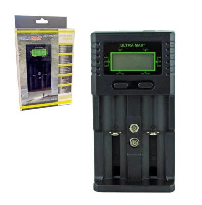 UNIVERSAL BATTERY CHARGER FOR 18350/650 CR123A LITHIUM BATTERY CHARGE LCD SCREEN - Image 1 of 4