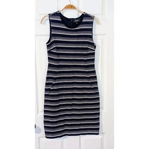 Lands' End Striped Sheath Dress Career Workwear Pockets Sleeveless 6P - Picture 1 of 8