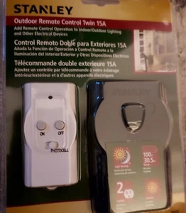 Stanley Indoor/Outdoor Remote Control Twin 15A 100 ft Range ~ New Sealed - Picture 1 of 4