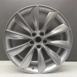 LLANTA DE ALEACIÓN DE TURBINA TESLA MODELO S 21" PLATEADA OEM 1017337-00-B GENUINA X1 - Imagen 1 de 17
