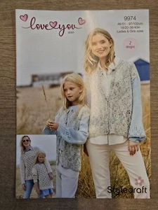 New Stylecraft Knitting Pattern 9974. Ladies and girls aran jumper and cardigan. - Picture 1 of 1