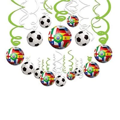 UEFA, 30CT Remolino Colgante para Suministros de Fiesta de Fútbol Tema Fiesta de Cumpleaños Decoración... Foto 1 de 4