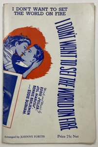 I Don't Want to Set The World On Fire Orchestra Arranged Sheet Music 1941 NY - Picture 1 of 9