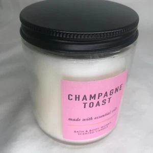 White Barn ~ Bath & Body Works CHAMPAGNE TOAST Single Wick Candle ~ NEW 7oz Rare - Picture 1 of 2