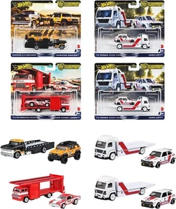PSL Hot Wheels Team Transport Assortment Box of 4 Sets of 2 Cars FLF56-987G - Picture 1 of 7
