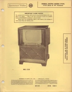 1952 GENERAL ELECTRIC 17C110 TV SERVICE MANUAL PHOTOFACT SCHEMATIC FIX - Bild 1 von 1