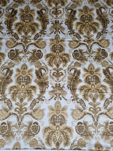 Vintage White & Gold Damask Upholstery Fabric Width 48" Length 144" / 4 Yards - Picture 1 of 4