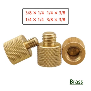 Tuerca de perno de conversión de rosca hembra/macho de latón moleteado de 3/8" 1/4" para trípode - Imagen 1 de 9