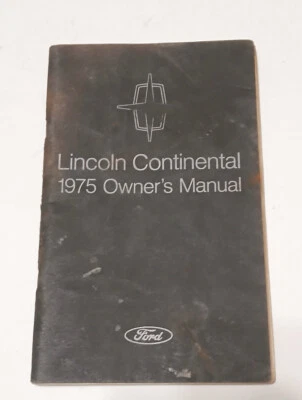 Lincoln Continental 1975 fabricante de equipos originales usado manual del propietario (excepto Mark IV) Foto 1 de 4