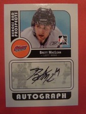 2008 09 IN THE GAME HEROES AND PROSPECTS  A-BML BRETT MacLEAN  AUTOGRAPH *