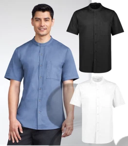 Mens 100% Cotton Short Sleeve Chefs Jacket Size XS S M L XL 2XL 3XL 4XL Chef - Picture 1 of 8