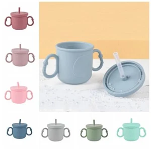 Silicone Toddler Sippy Cups Toddlers Straw Water Bottle Liquid Feed - Picture 1 of 20