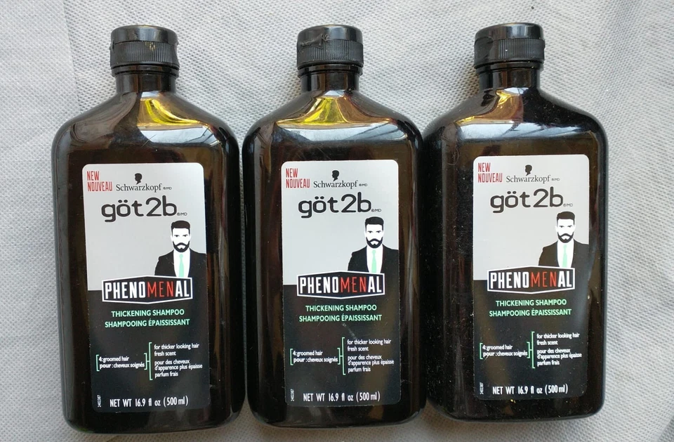 Paquete de 3 botellas de champú espesante fenomenal GOT2B PARA HOMBRES 16,9 oz Schwarzkopf Foto 1 de 1