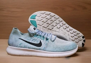 Nike Womens Size 10 Free RN Flyknit 880844-402 Aqua Blue Running Shoes Sneakers - Picture 1 of 10