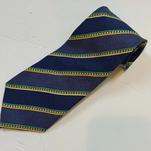 VTG V2 by Versace Repp Silk Tie Blue Stripe 90s Gianni Versace Designer Rare - Picture 1 of 8