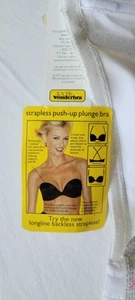 Sujetador Maravilloso Pushup Vintage Años 90 Sin Tirantes Talla 38A Blanco - Imagen 1 de 6