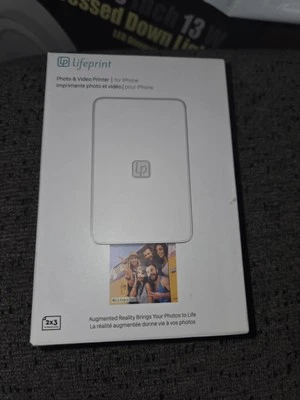 New Lifeprint Portable 3" x 4.5" Photo Video Printer for iPhone Black LP002-2 - Image 1 of 3