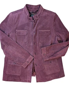 Dennis Basso Damen L Wildleder 100% Lederjacke weinrot weinrot weinrot waschbar  - Bild 1 von 8