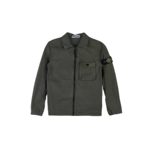 (Kids) Stone Island 10602 Garment Dyed Cotton Canvas Overshirt Olive Green - 22F - Picture 1 of 2
