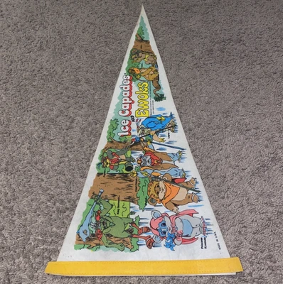 Capadas de hielo y ewoks 1985 extremadamente raras ~ ¡banderín de Star Wars! ¡VER CURVAS/LEER! Foto 1 de 4