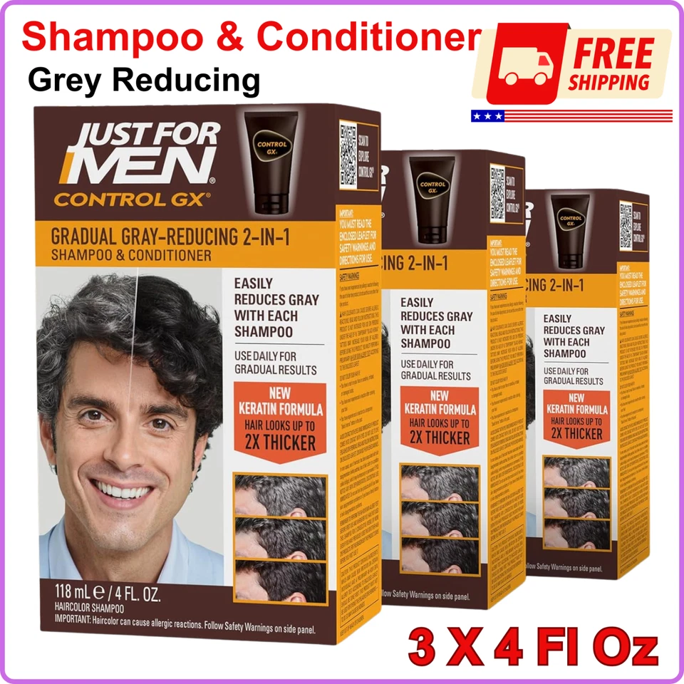 Just for Men Control GX Grey Reducing 2 in 1 Shampoo and Conditioner Gradually