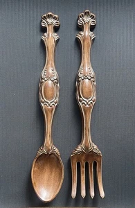1967 Vtg Arnel’s Fork And Spoon Utensil Kitchen Wall Decor Ceramic Signed - Picture 1 of 11