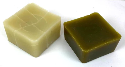 2 Wachsblöcke Kerzenwachs hell 555 g + grün  445 g Gesamtgewicht 1 kg - Bild 1 von 3