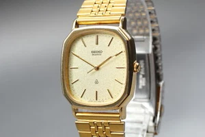 [Exc+5] Reloj de cuarzo dorado vintage SEIKO Chariot 6431-5030 30 mm esfera dorada para hombre - Imagen 1 de 10