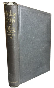 Antique Victorian Book Gilded 1874 OUTLINE STUDY OF MAN Hopkins Anthropology - Foto 1 di 24