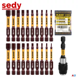 21Pc Hex Head Allen Wrench Drill Bit Set Magnetic Extension Magnetic Tip Hex Bit - Picture 1 of 11