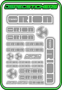 TEAM ORION RC STICKERS ESC MOTOR BRUSHLESS VORTEX CAR BUGGY JSPEC GREY WHITE - Picture 1 of 8