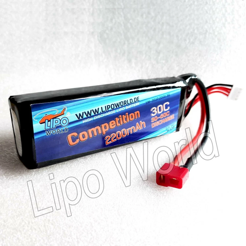 LW COMPETITION Lipo Akku 3S 11,1V 2200mAh 30C-60C DJI Phantom Quanum Nova T-Rex - Bild 1 von 1