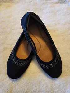 EARTH ORIGINS fable flats, nubuck black leather, women's size 8, NEW, retail $79 - Picture 1 of 5
