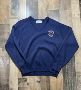 Suéter Pullover Vintage Chicago Bears NFL Para Hombre Azul Marino Cuello en V Talla L - Imagen 1 de 4