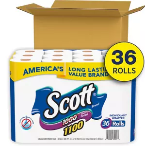 36 rollos Scott Bath rollo de tela (1000 hojas) suministros envueltos individualmente - Imagen 1 de 4