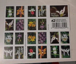 4 BOOKLETS US Postage - 80 WILD ORCHIDS FOREVER STAMPS Value $58.40 - Picture 1 of 2