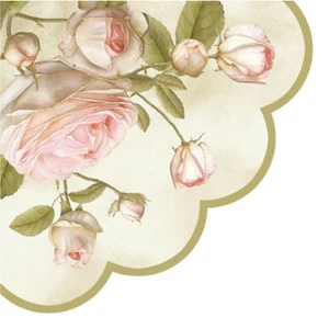Servilletas redondas de papel artesanal decoupage 24 piezas ∅12,6"" Lucy Roses - Imagen 1 de 1
