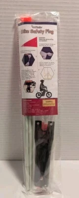 Reflective Bike Safety Flag kit.  Adjustable Height Flagpole Golf bicycle NEW - Image 1 of 2