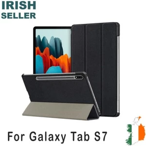 For Samsung Galaxy Tab S7 Case Premium Smart Book Stand Folio Cover Black New