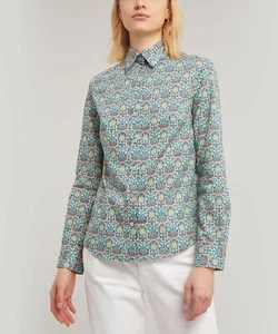 Liberty London DAMEN PERSEPHONE TANA RASEN BAUMWOLLE CAMILLA SHIRT UK 10 UVP 110 NEU MIT ETIKETT - Bild 1 von 5