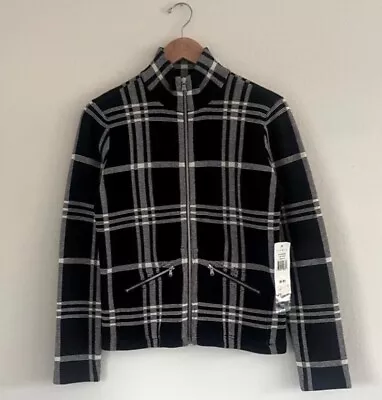 Ralph Lauren Black White Plaid Cotton Blazer Women's Jacket Size PM - NWT - Image 1 of 4