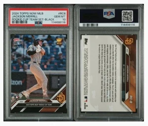 2024 Topps NOW #RC6 JACKSON MERRILL ROOKIE CUP TEAM BLACK /99 PSA 10 GEM MINT - Picture 1 of 1