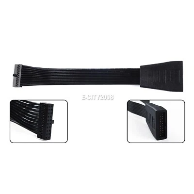 Adaptador de extensión USB 3.0 19 pines/20 pines macho a hembra 90 grados para placa base Foto 1 de 4