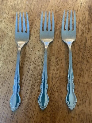 Oneida Stainless Steel Dessert Forks Dover Cube Mark (Set Of 3) 6 Inches - Image 1 of 4