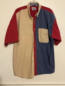 Vintage Gitano Shirt Mens XL Casual Color block Y2K Short Sleeve - Picture 1 of 5